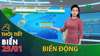 Thời tiết biển ngày 25/01/2022:Bắc Biển Đông có gió Đông Bắc mạnh cấp 5-6, biển động
